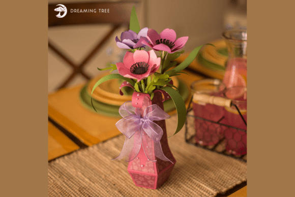 Anemone Flower with Vase SVG: A 3D SVG Flowers Review