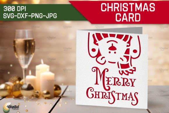 Bear SVG. Christmas Card Animal. Layered 3D SVG