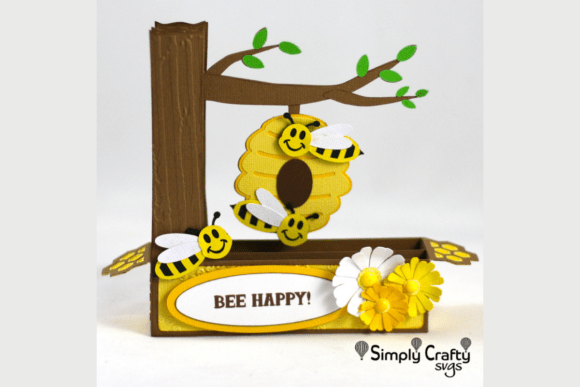 Buzzing Bees Box Card SVG