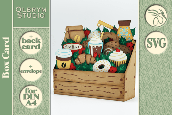 Coffee Time Pop Up: 3D SVG Bakery Box Card