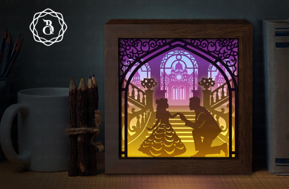 Daddy s Little Princess Light Box 8x8in: 3D SVG Shadow Boxes