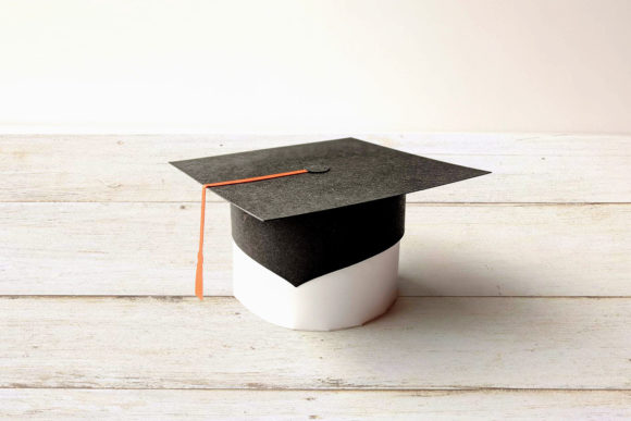 Graduation Cap Round Gift Box SVG: 3D SVG for Shapes