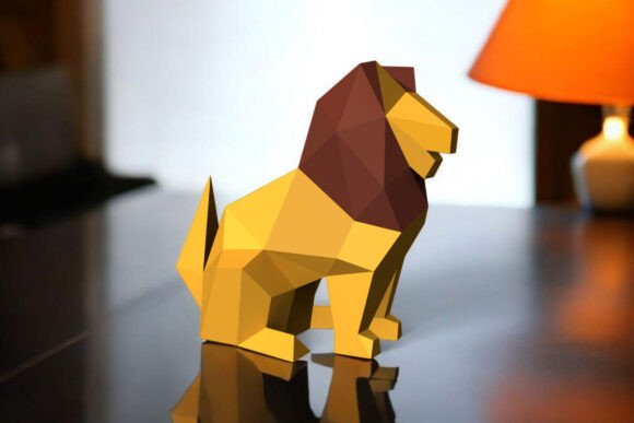 Lion Sculpture 3D SVG Shapes for Handmade Creators