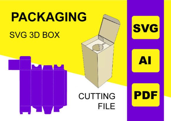 Paper Box Template for Packaging Bottle 3D SVG Shapes