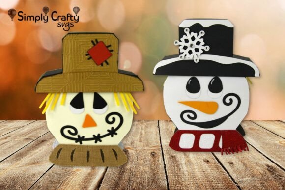 Reversible Scarecrow Snowman 3D SVG for Holidays