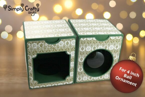 Round Ball Ornament Box 4 Inches SVG for Christmas