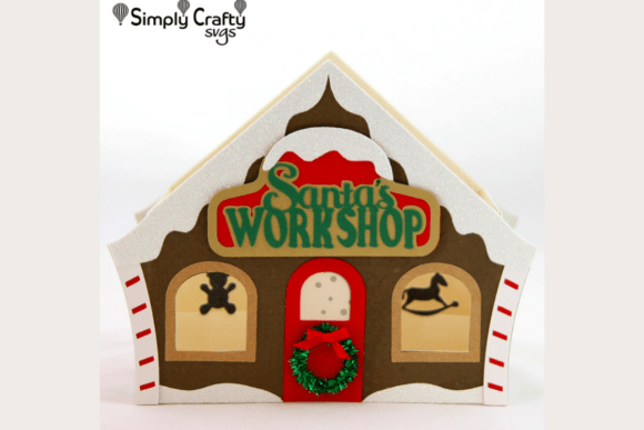 Santa’s Workshop Box Card SVG: 3D Christmas Magic