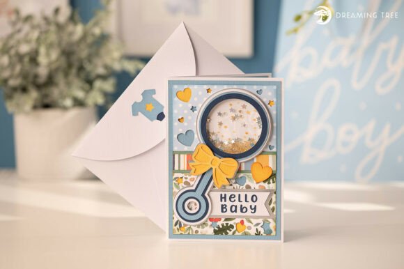 Shake, Rattle Love Card SVG: Baby 3D SVG