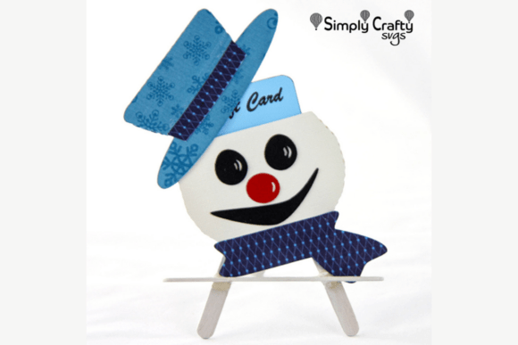 Snowman Gift Card Holder SVG for Christmas 3D SVG Branding