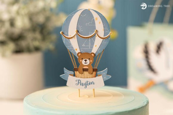 Teddy’s Cake Topper 3D SVG for Baby Branding