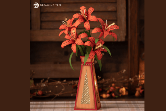 Tiger Lily Bouquet SVG: 3D SVG Centerpieces for Local Branding